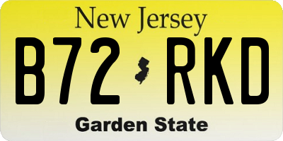 NJ license plate B72RKD