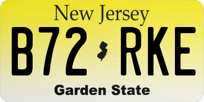 NJ license plate B72RKE