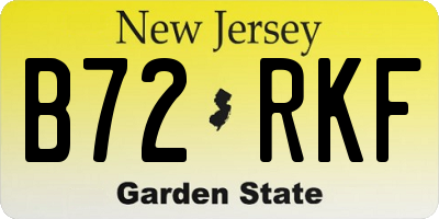 NJ license plate B72RKF