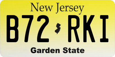 NJ license plate B72RKI