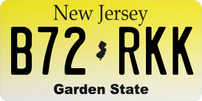 NJ license plate B72RKK