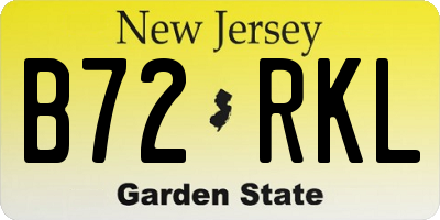 NJ license plate B72RKL
