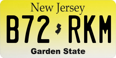NJ license plate B72RKM