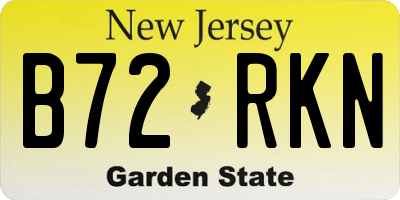 NJ license plate B72RKN