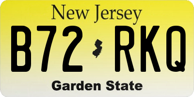 NJ license plate B72RKQ