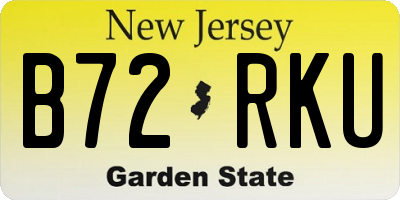 NJ license plate B72RKU