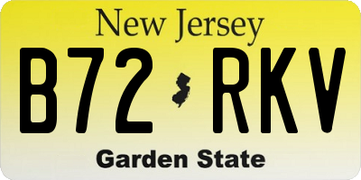 NJ license plate B72RKV