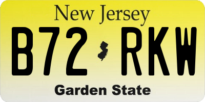 NJ license plate B72RKW