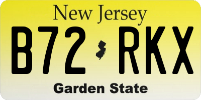 NJ license plate B72RKX