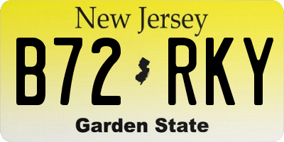 NJ license plate B72RKY