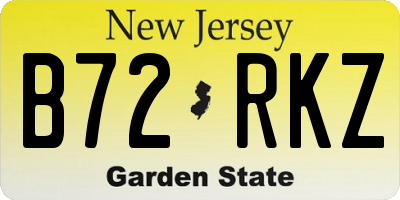 NJ license plate B72RKZ