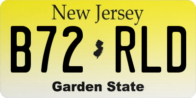 NJ license plate B72RLD