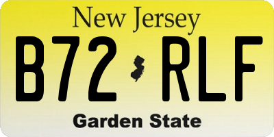 NJ license plate B72RLF