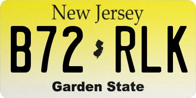 NJ license plate B72RLK