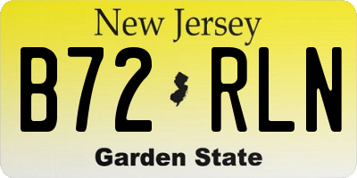NJ license plate B72RLN