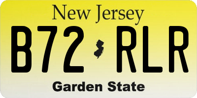 NJ license plate B72RLR