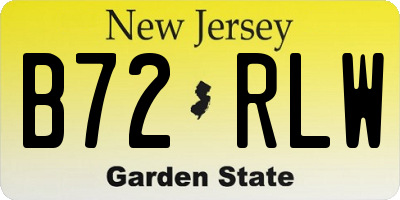 NJ license plate B72RLW