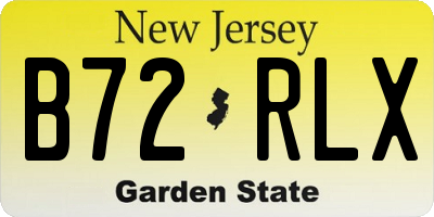 NJ license plate B72RLX