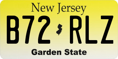 NJ license plate B72RLZ