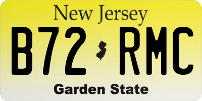 NJ license plate B72RMC