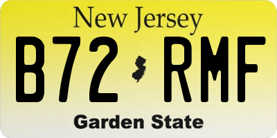 NJ license plate B72RMF