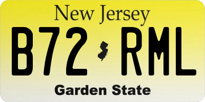 NJ license plate B72RML