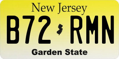 NJ license plate B72RMN