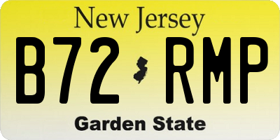 NJ license plate B72RMP