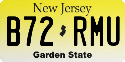 NJ license plate B72RMU