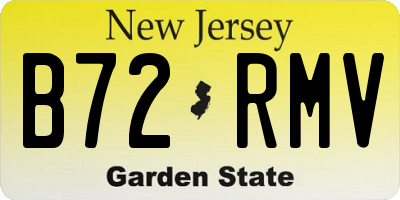 NJ license plate B72RMV