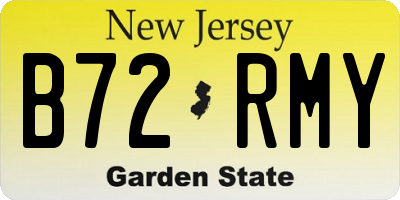 NJ license plate B72RMY
