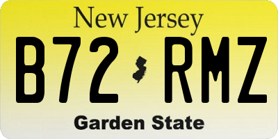 NJ license plate B72RMZ
