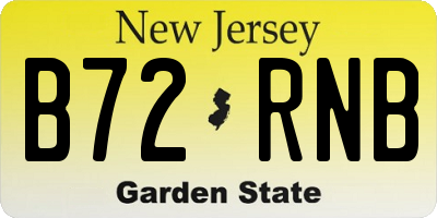 NJ license plate B72RNB