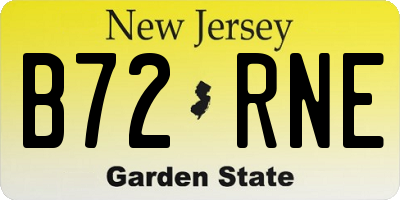 NJ license plate B72RNE