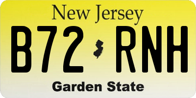 NJ license plate B72RNH