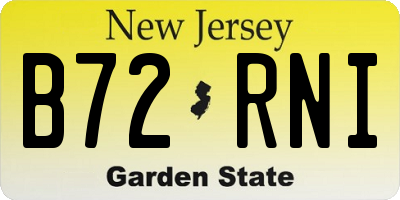NJ license plate B72RNI