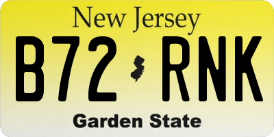 NJ license plate B72RNK