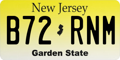 NJ license plate B72RNM