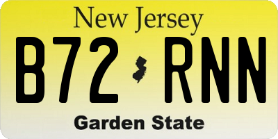 NJ license plate B72RNN