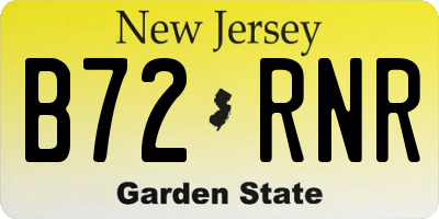 NJ license plate B72RNR