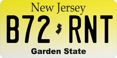 NJ license plate B72RNT
