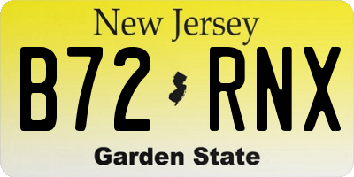 NJ license plate B72RNX