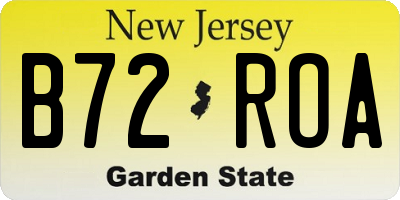 NJ license plate B72ROA