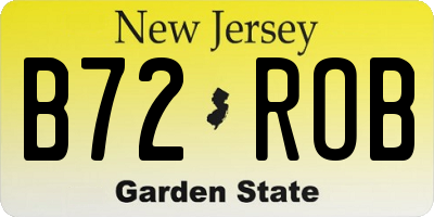 NJ license plate B72ROB