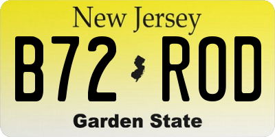 NJ license plate B72ROD
