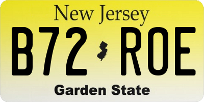 NJ license plate B72ROE