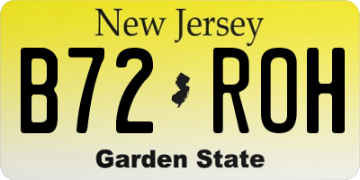 NJ license plate B72ROH