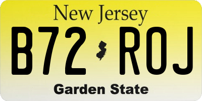 NJ license plate B72ROJ