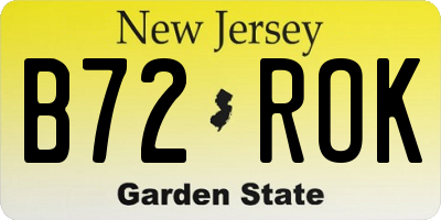 NJ license plate B72ROK