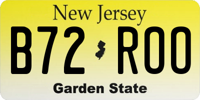 NJ license plate B72ROO